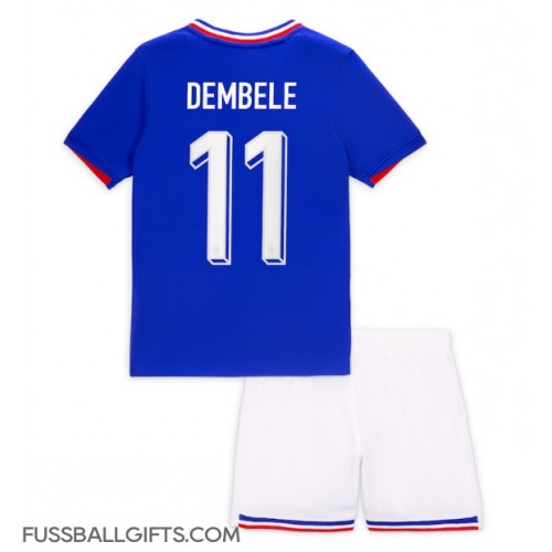 Frankreich Ousmane Dembele #11 Fußballbekleidung Heimtrikot Kinder EM 2024 Kurzarm (+ kurze hosen)